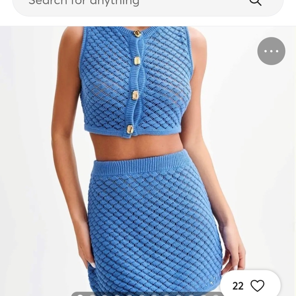 Meshki Textured Blue Crop Vest